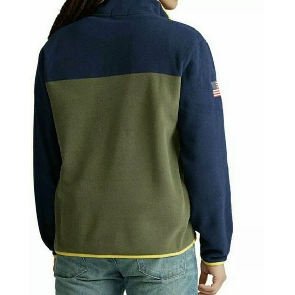 POLO Ralph Lauren Sweater Men’s Large Fleece Camo Blue Green Red New $198 - Picture 6 of 16